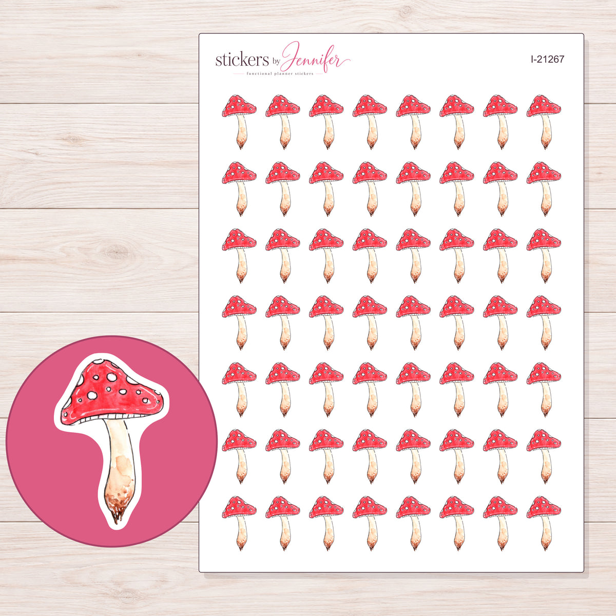 I-21267 planner sticker sheet with enlarged sticker detail