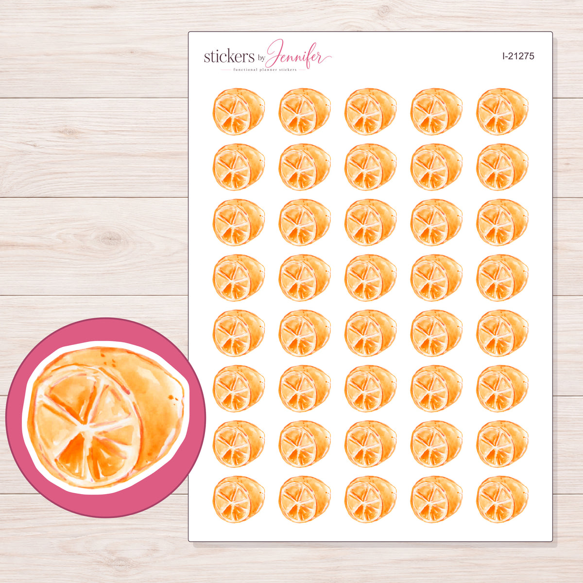 I-21275 planner sticker sheet with enlarged sticker detail