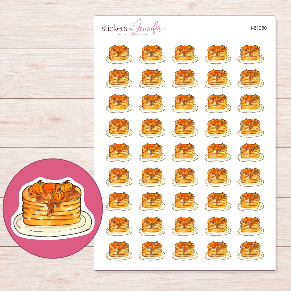 I-21280 planner sticker sheet with enlarged sticker detail