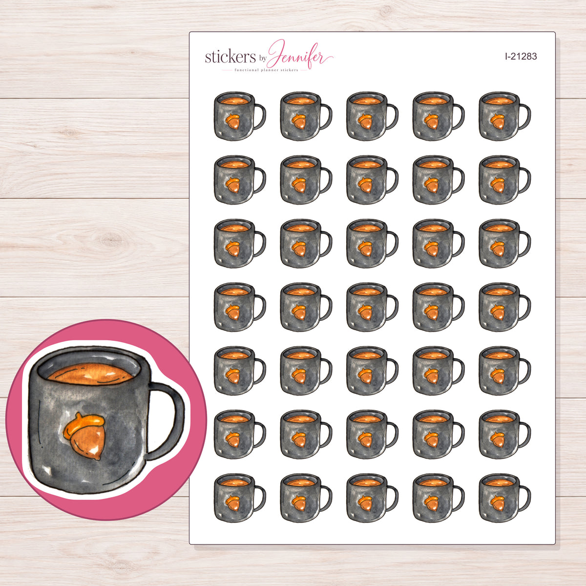 I-21283 planner sticker sheet with enlarged sticker detail