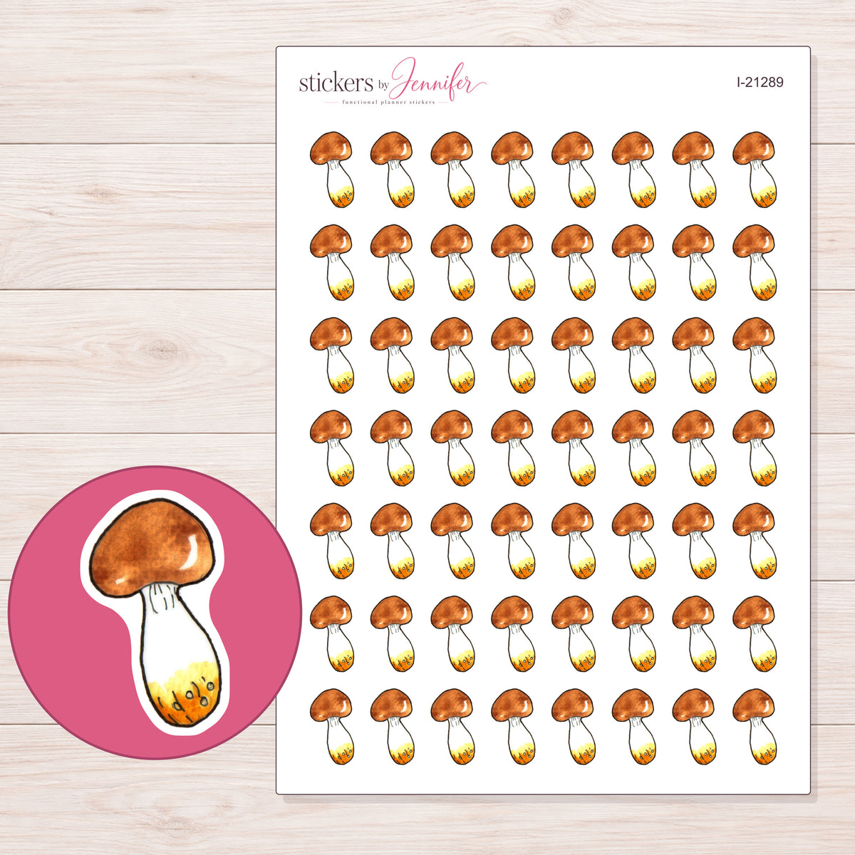 I-21289 planner sticker sheet with enlarged sticker detail