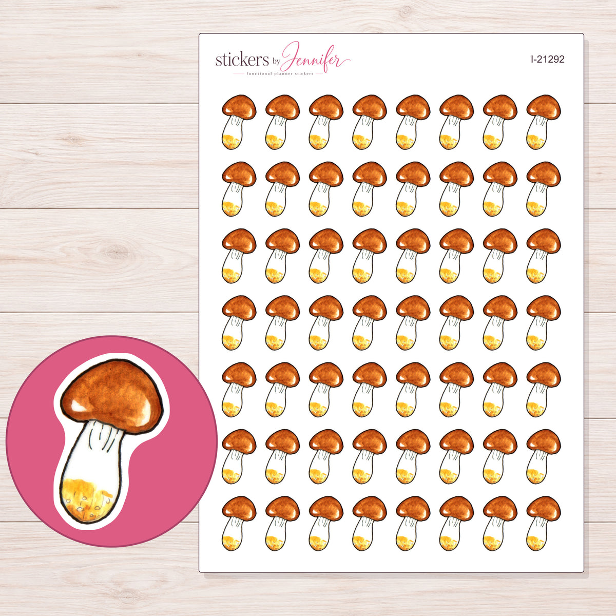 I-21292 planner sticker sheet with enlarged sticker detail