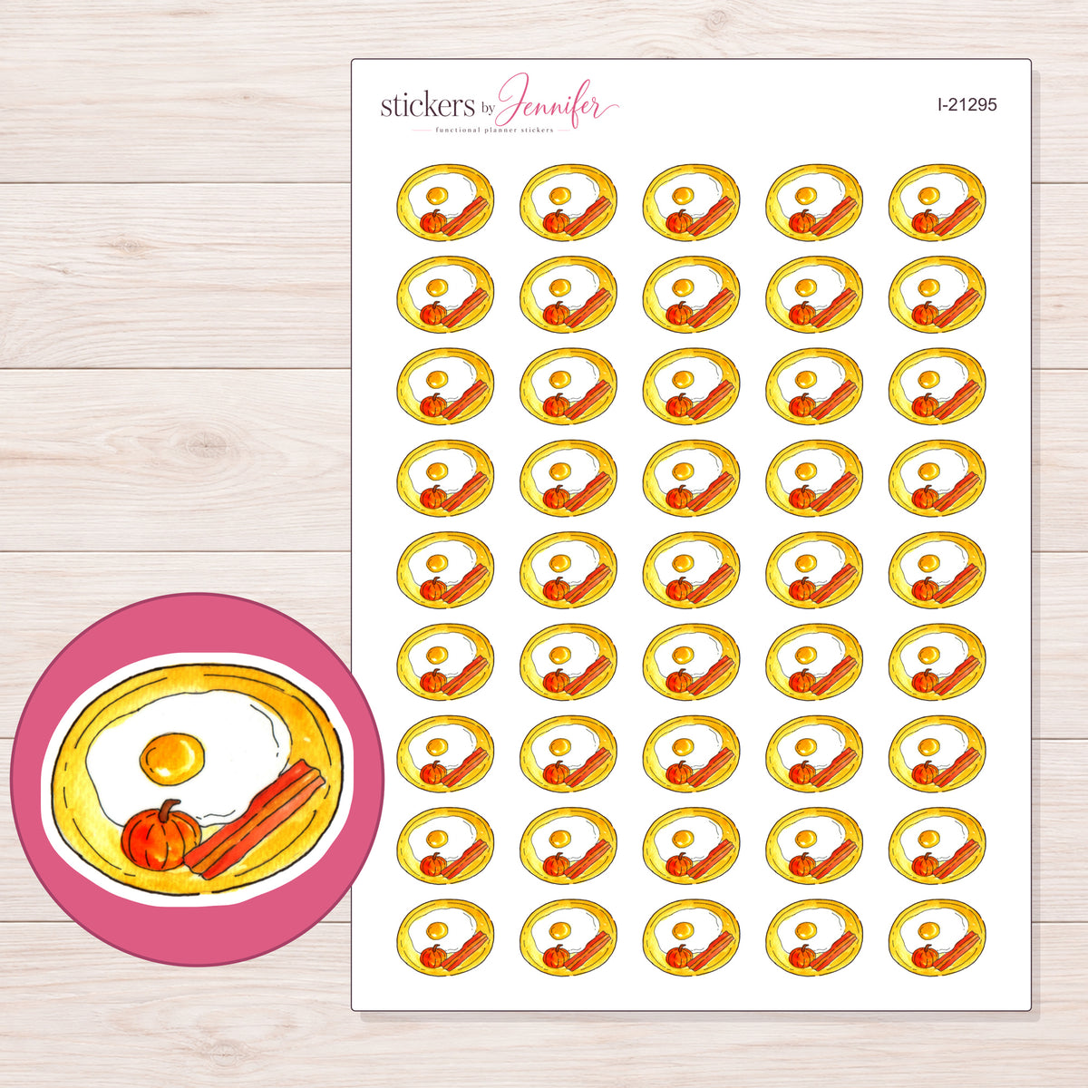I-21295 planner sticker sheet with enlarged sticker detail