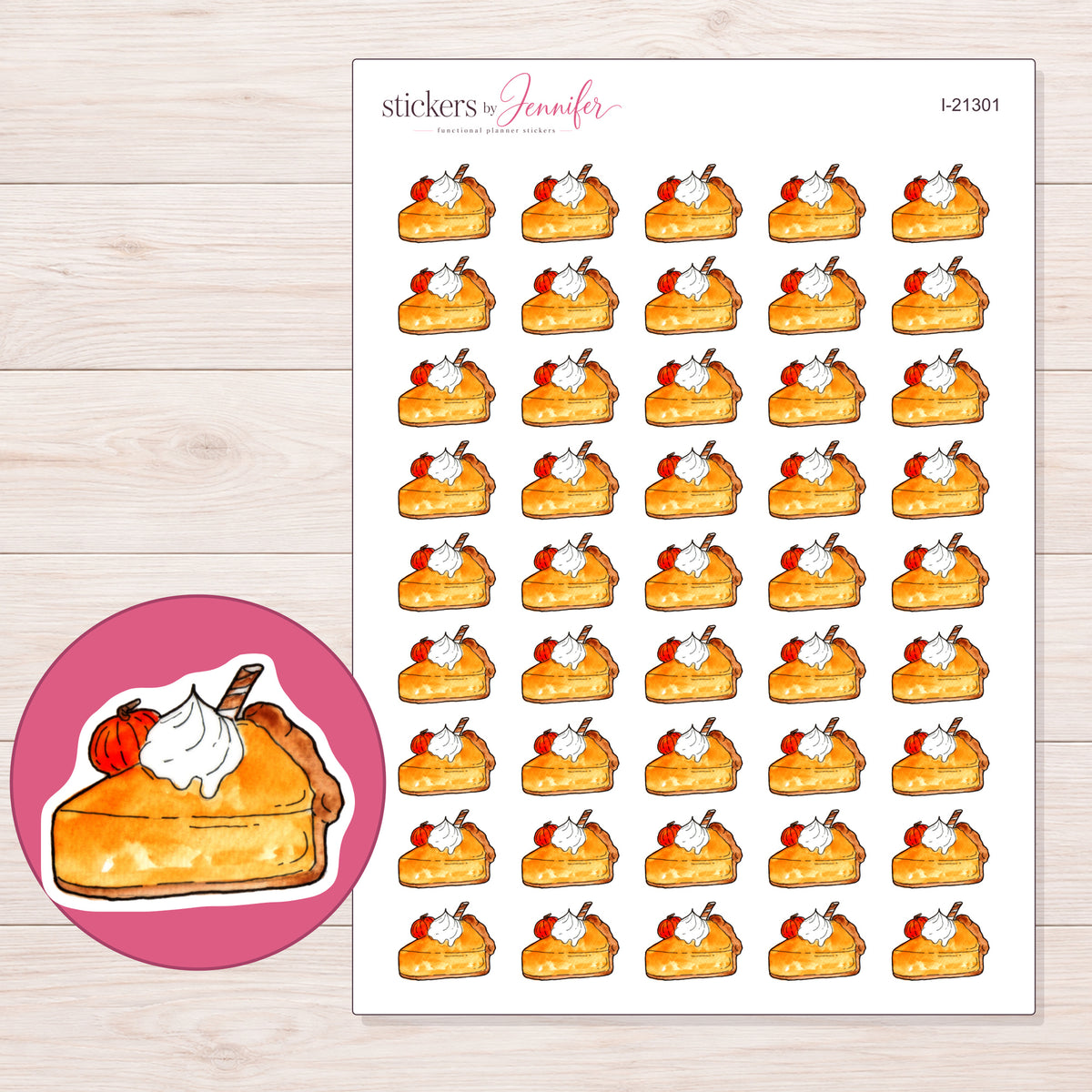 I-21301 planner sticker sheet with enlarged sticker detail