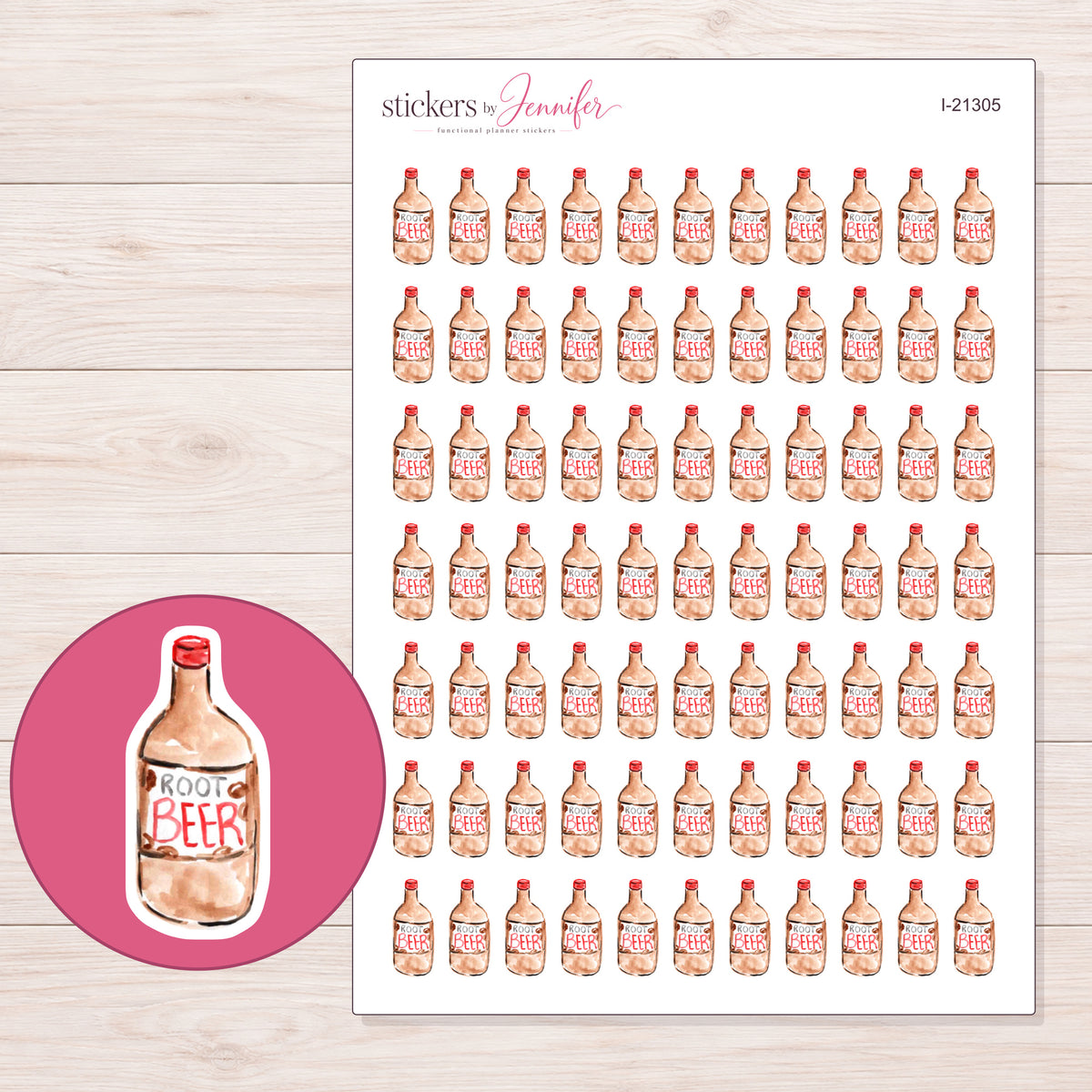 I-21305 planner sticker sheet with enlarged sticker detail