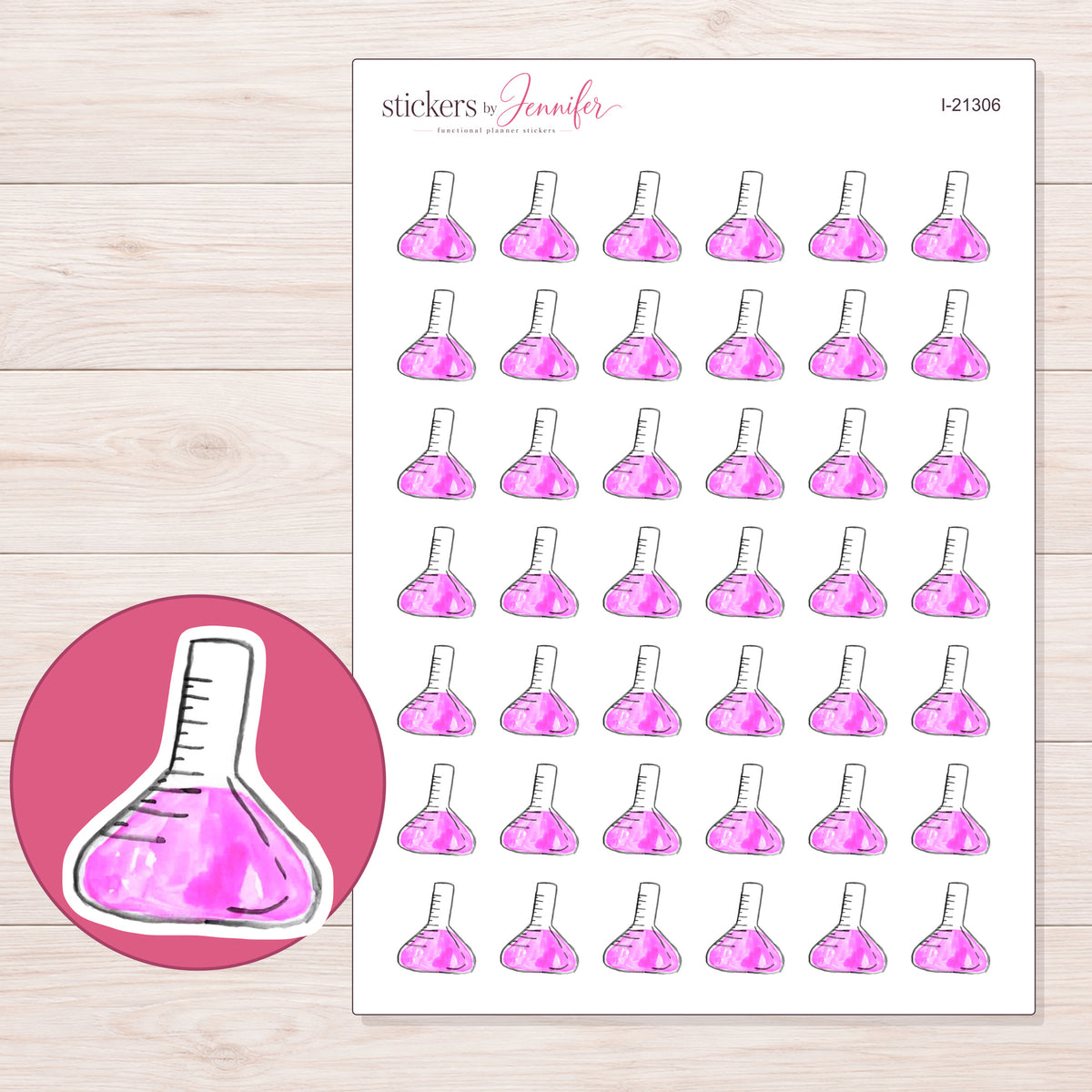 I-21306 planner sticker sheet with enlarged sticker detail