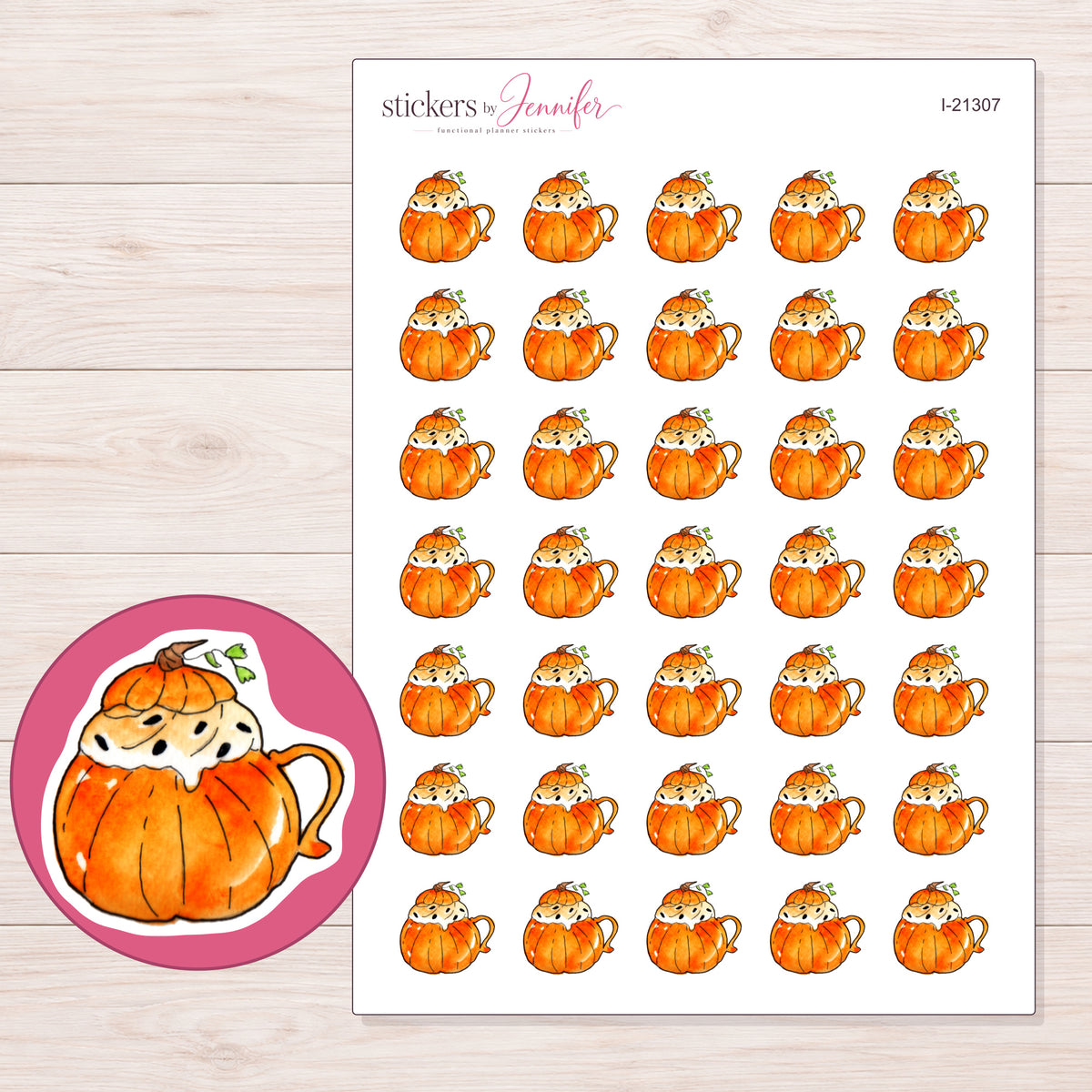 I-21307 planner sticker sheet with enlarged sticker detail