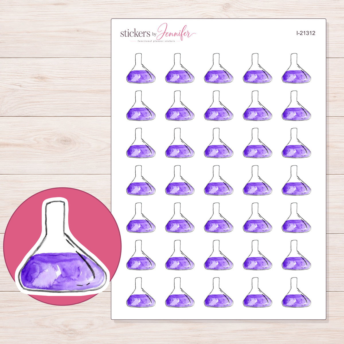 I-21312 planner sticker sheet with enlarged sticker detail