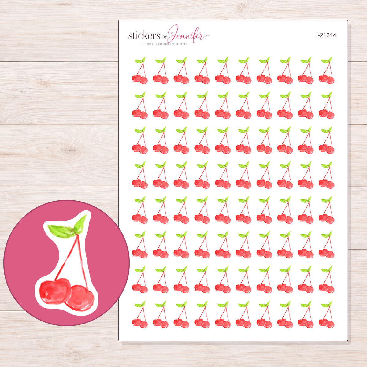 I-21314 planner sticker sheet with enlarged sticker detail