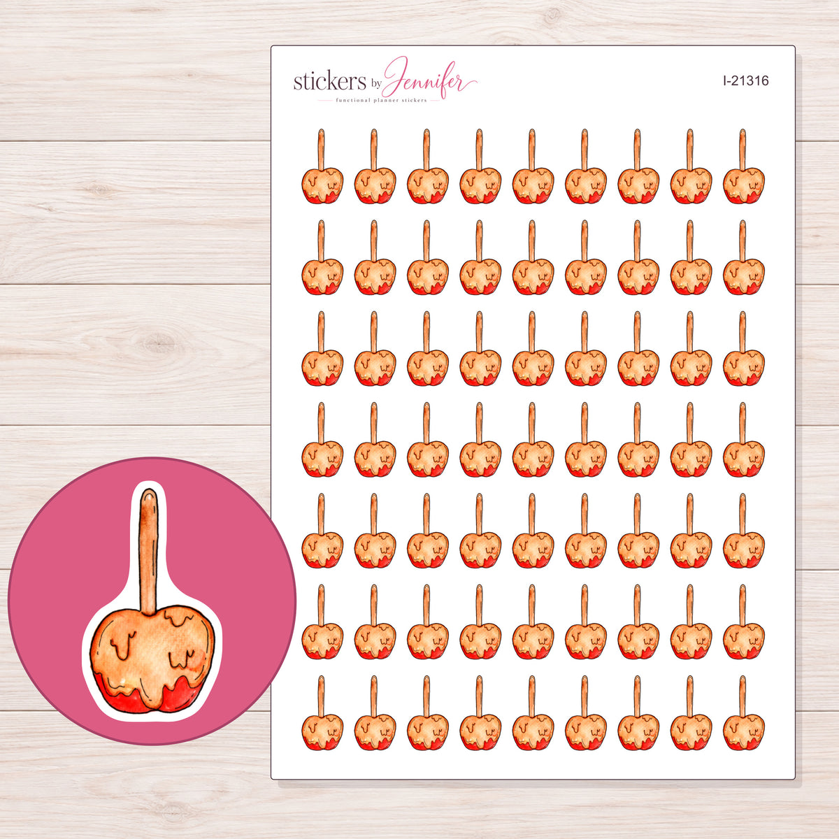 I-21316 planner sticker sheet with enlarged sticker detail