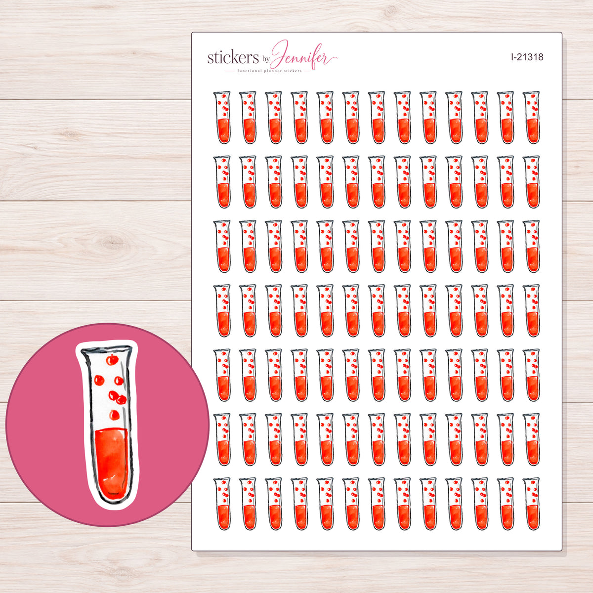 I-21318 planner sticker sheet with enlarged sticker detail