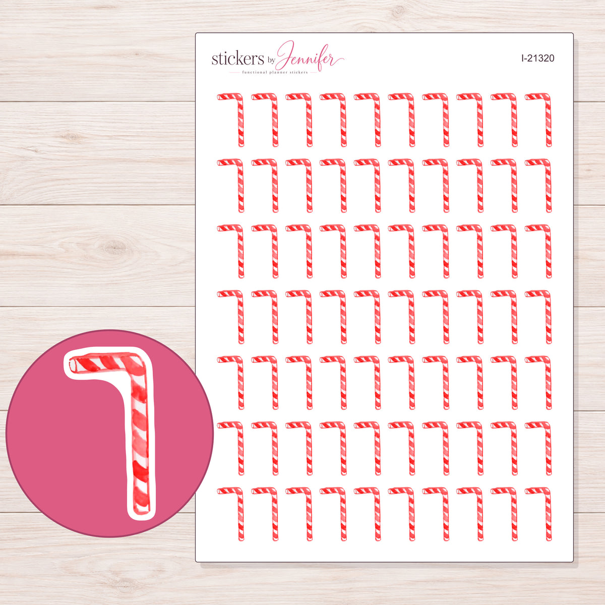 I-21320 planner sticker sheet with enlarged sticker detail