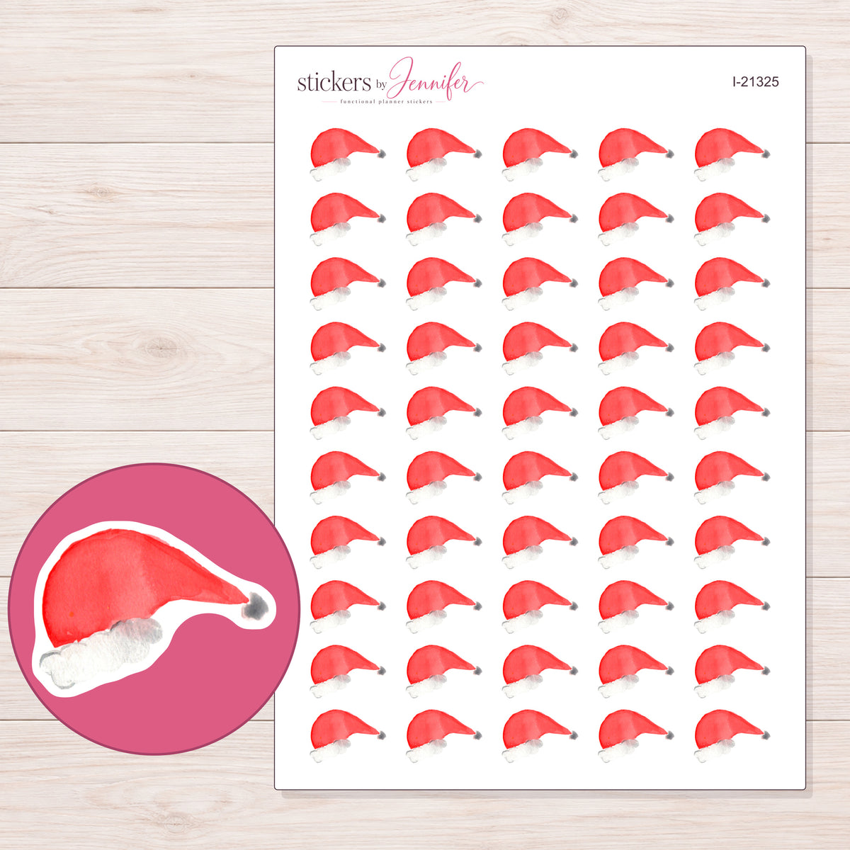 I-21325 planner sticker sheet with enlarged sticker detail