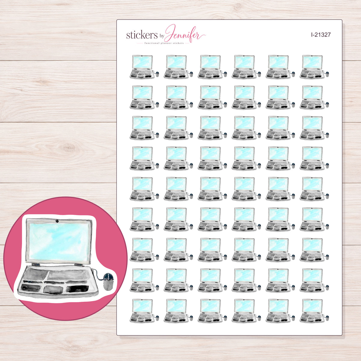 I-21327 planner sticker sheet with enlarged sticker detail