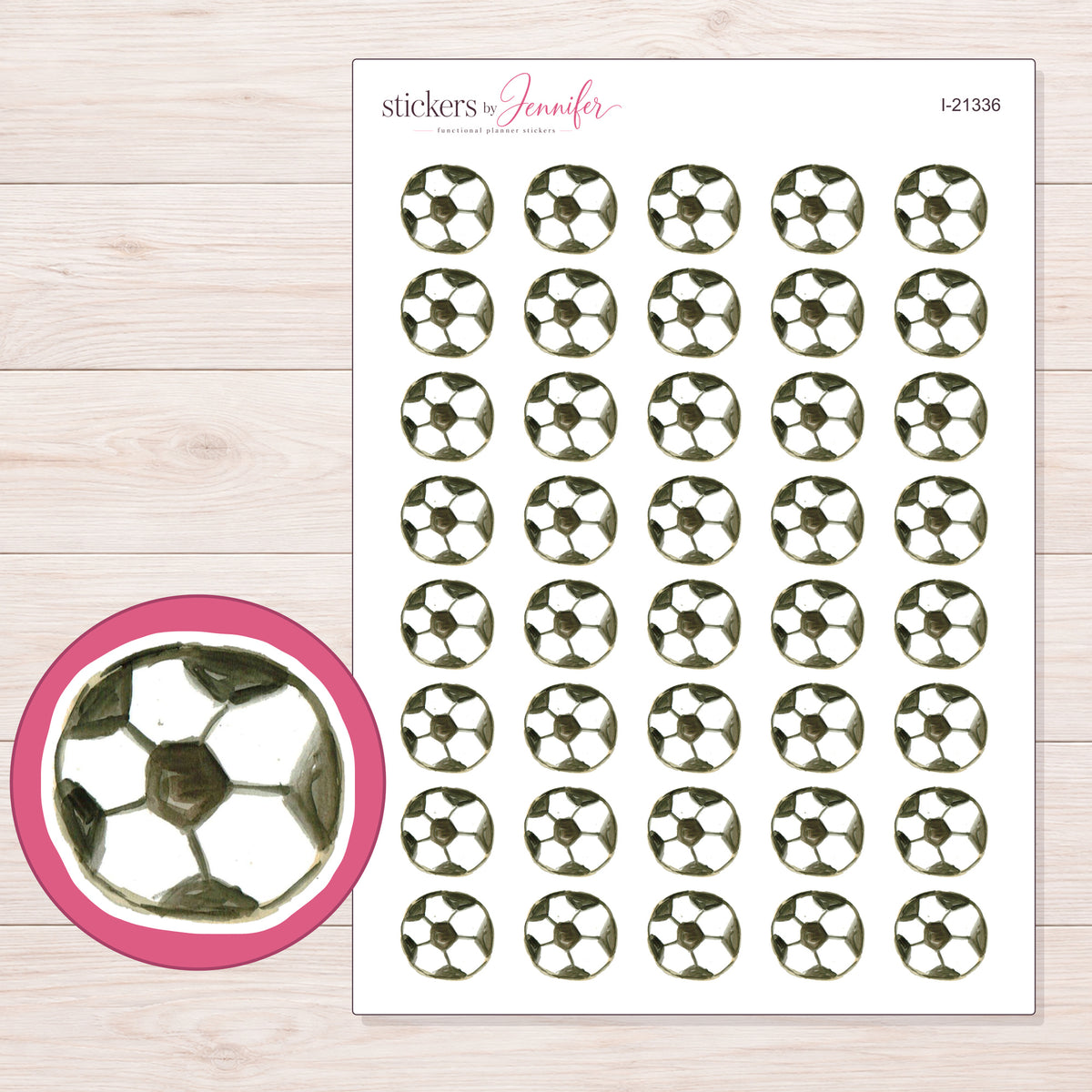 I-21336 planner sticker sheet with enlarged sticker detail