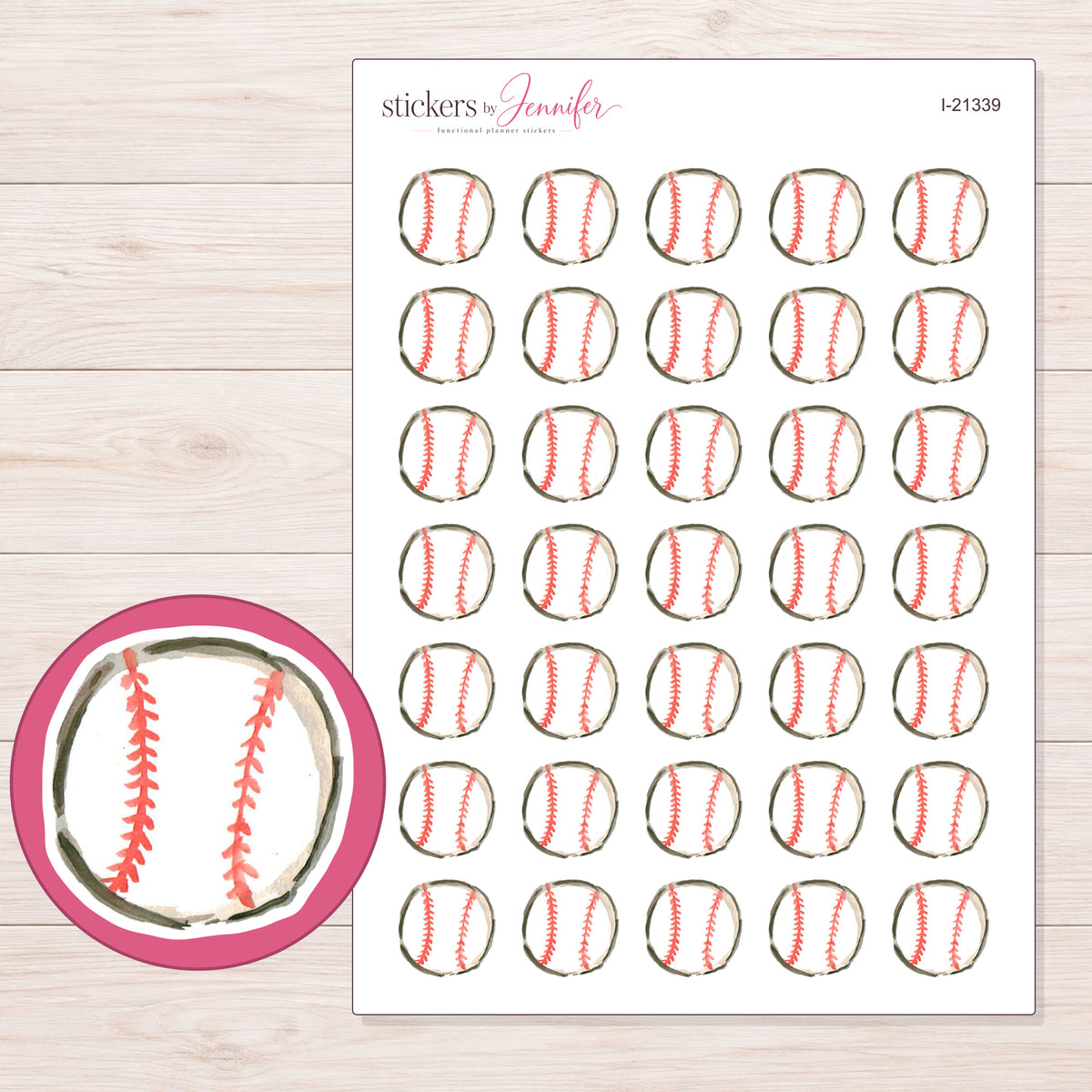 I-21339 planner sticker sheet with enlarged sticker detail