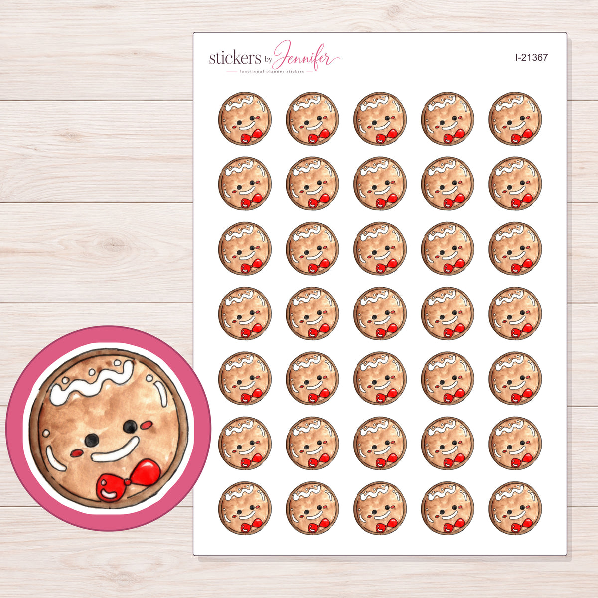 I-21367 planner sticker sheet with enlarged sticker detail