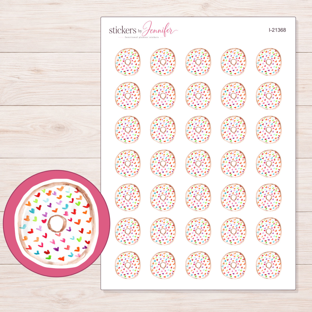 I-21368 planner sticker sheet with enlarged sticker detail
