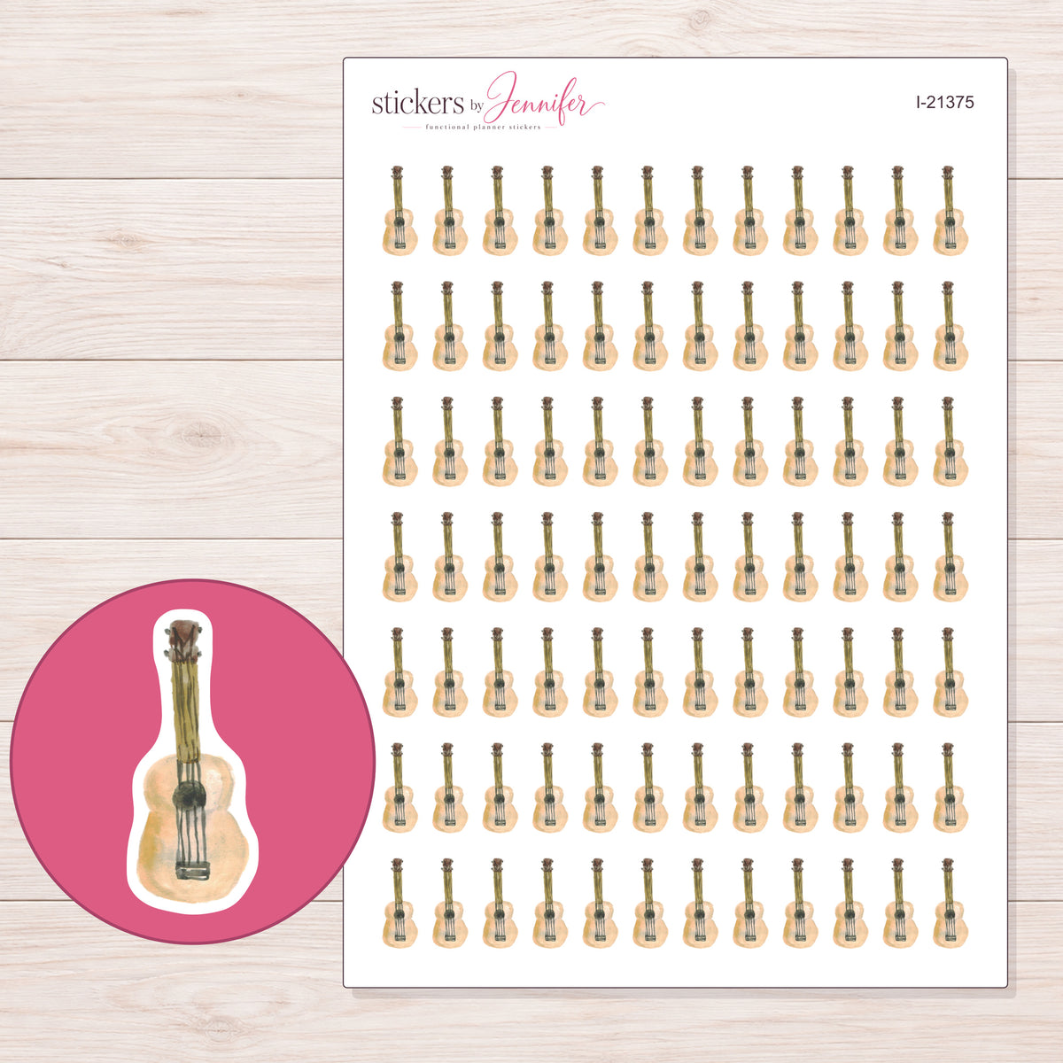 I-21375 planner sticker sheet with enlarged sticker detail