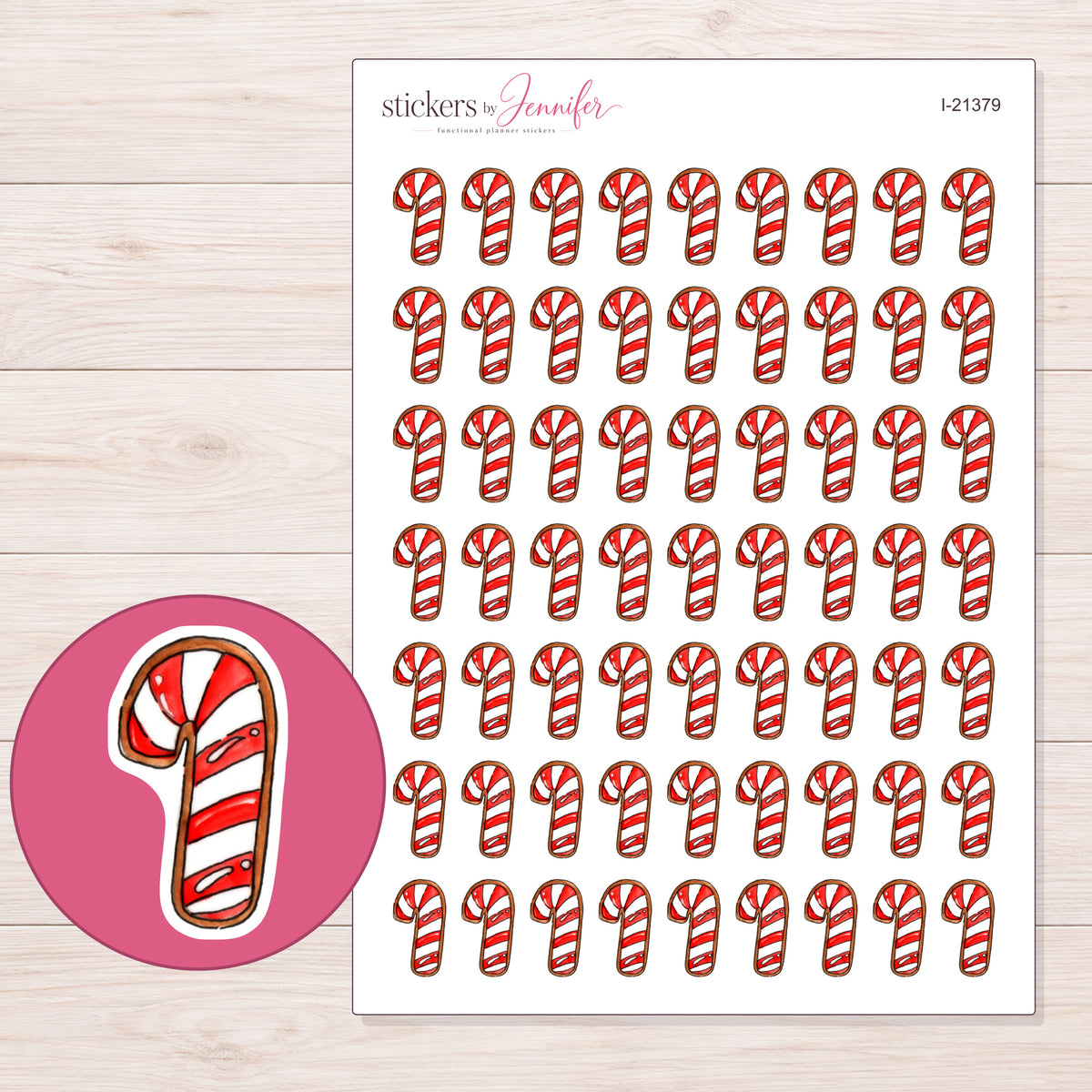 I-21379 planner sticker sheet with enlarged sticker detail