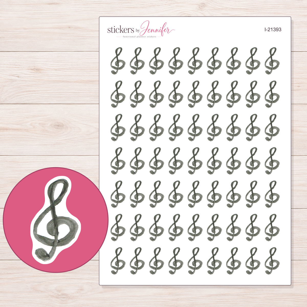 I-21393 planner sticker sheet with enlarged sticker detail