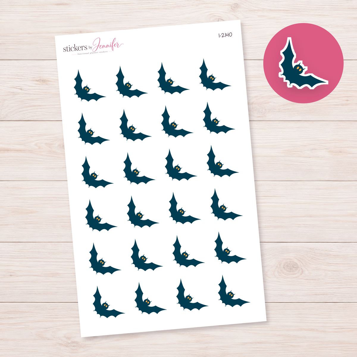 Curious Halloween Bat Planner Stickers | I-2140