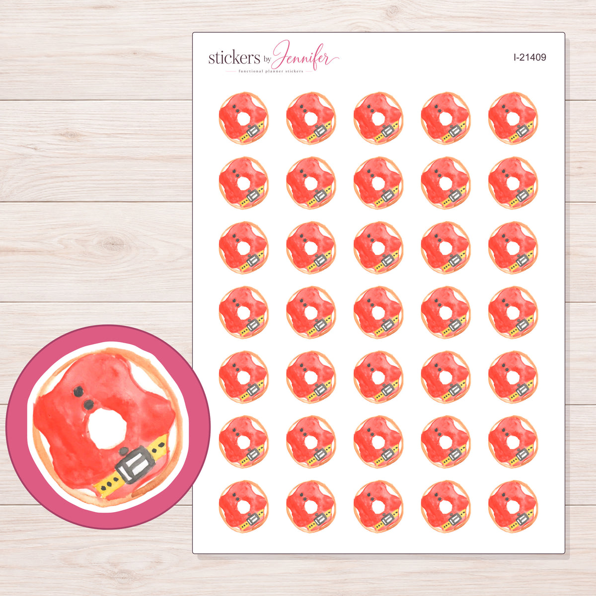 I-21409 planner sticker sheet with enlarged sticker detail