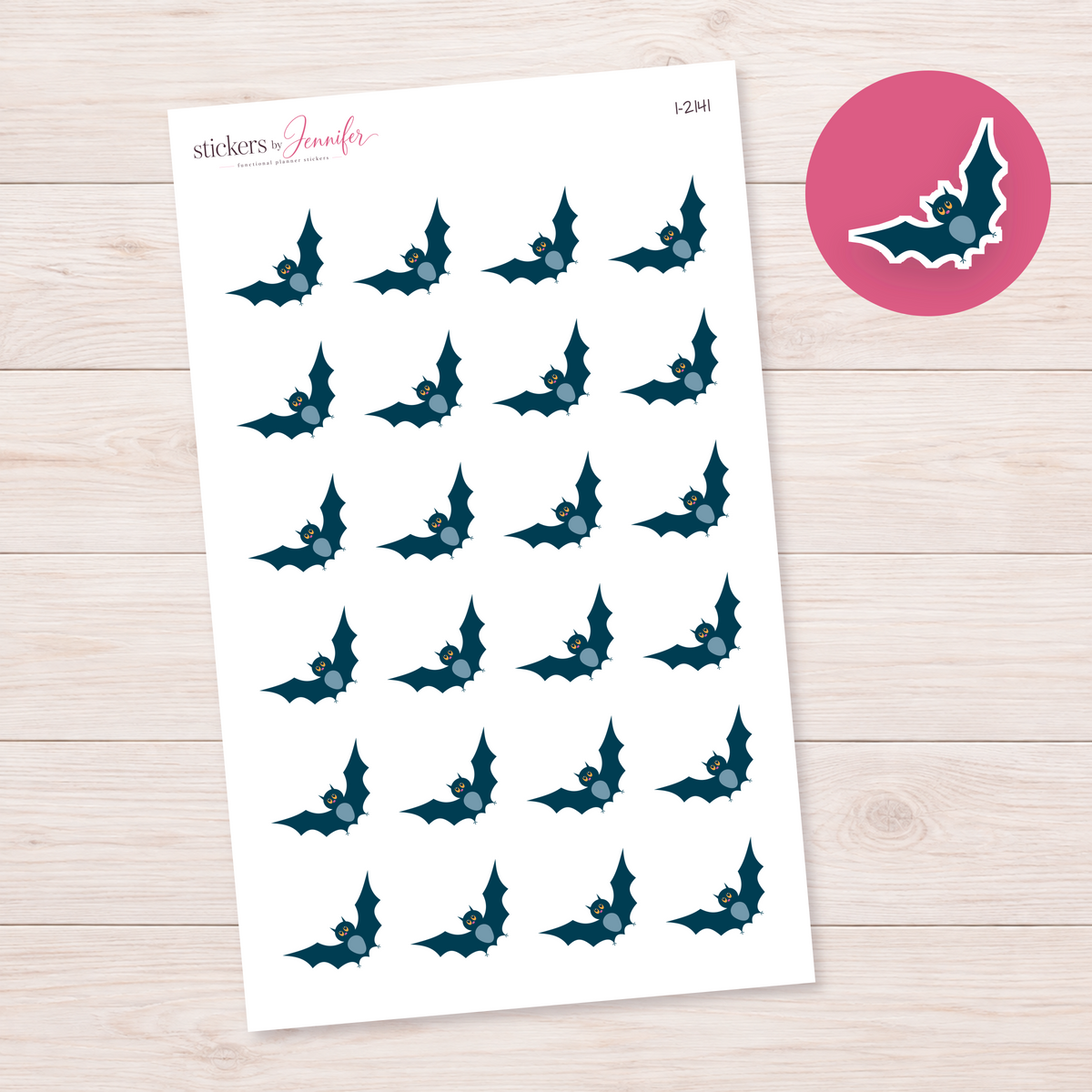 Round-Belly Halloween Bat Planner Stickers | I-2141