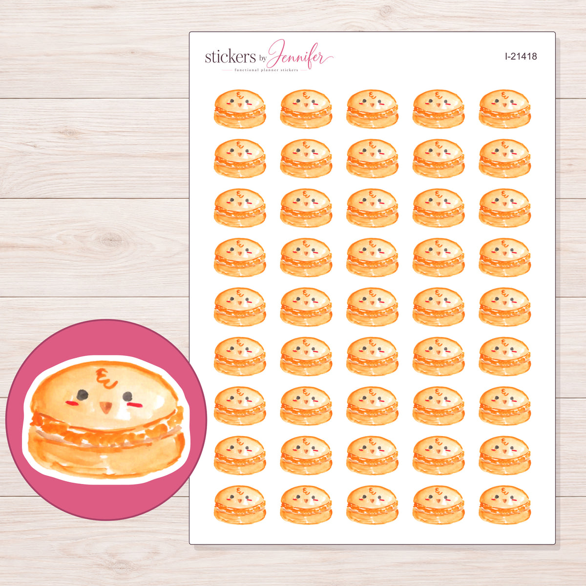 I-21418 planner sticker sheet with enlarged sticker detail