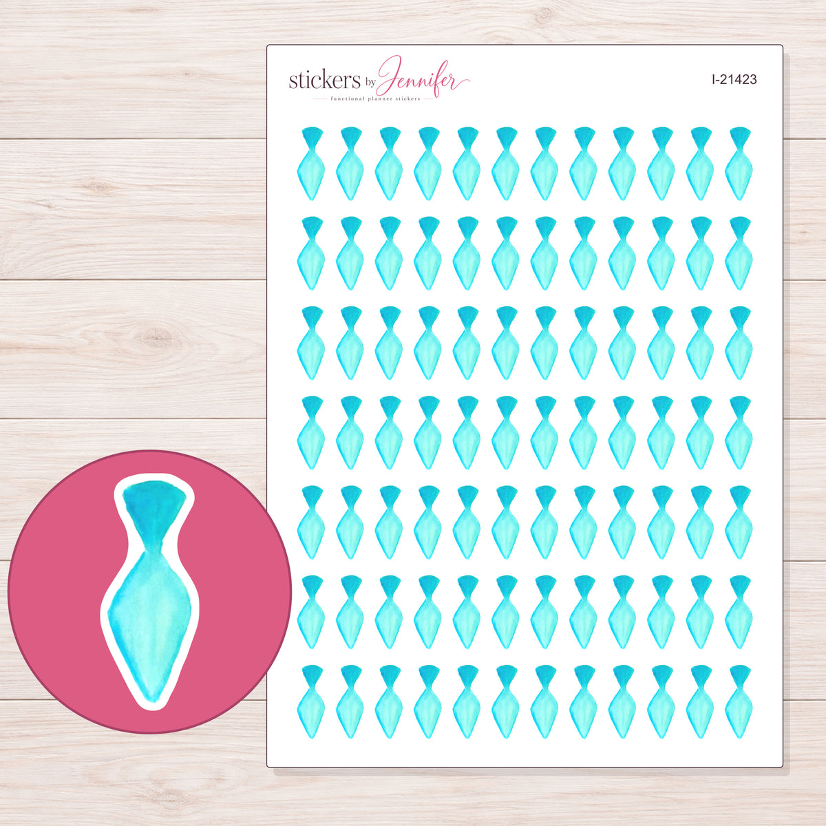 I-21423 planner sticker sheet with enlarged sticker detail