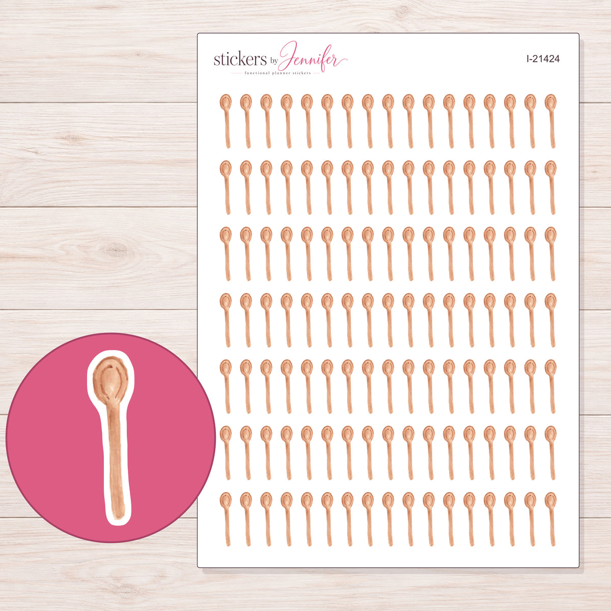 I-21424 planner sticker sheet with enlarged sticker detail
