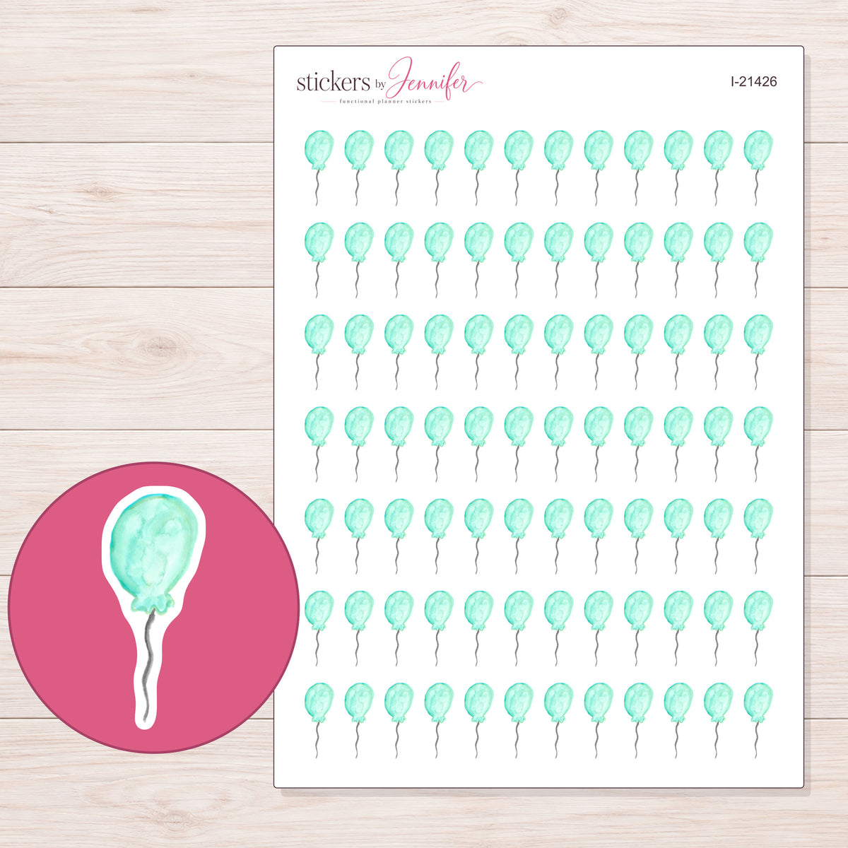 I-21426 planner sticker sheet with enlarged sticker detail