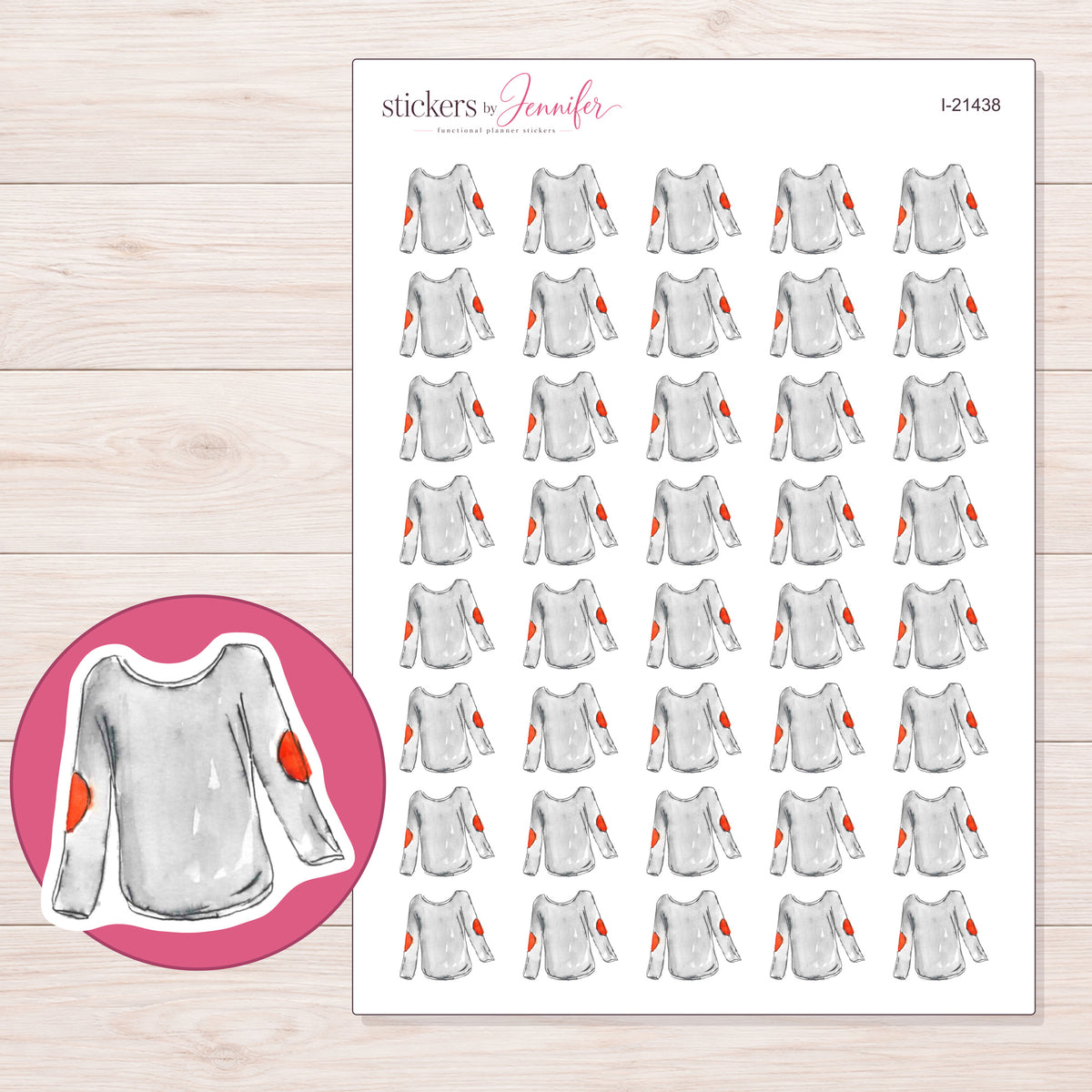 I-21438 planner sticker sheet with enlarged sticker detail