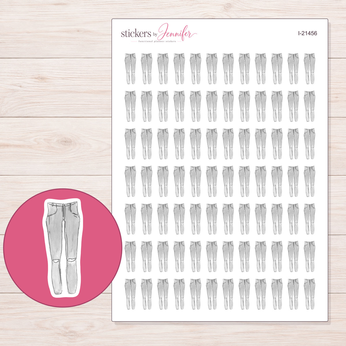 I-21456 planner sticker sheet with enlarged sticker detail