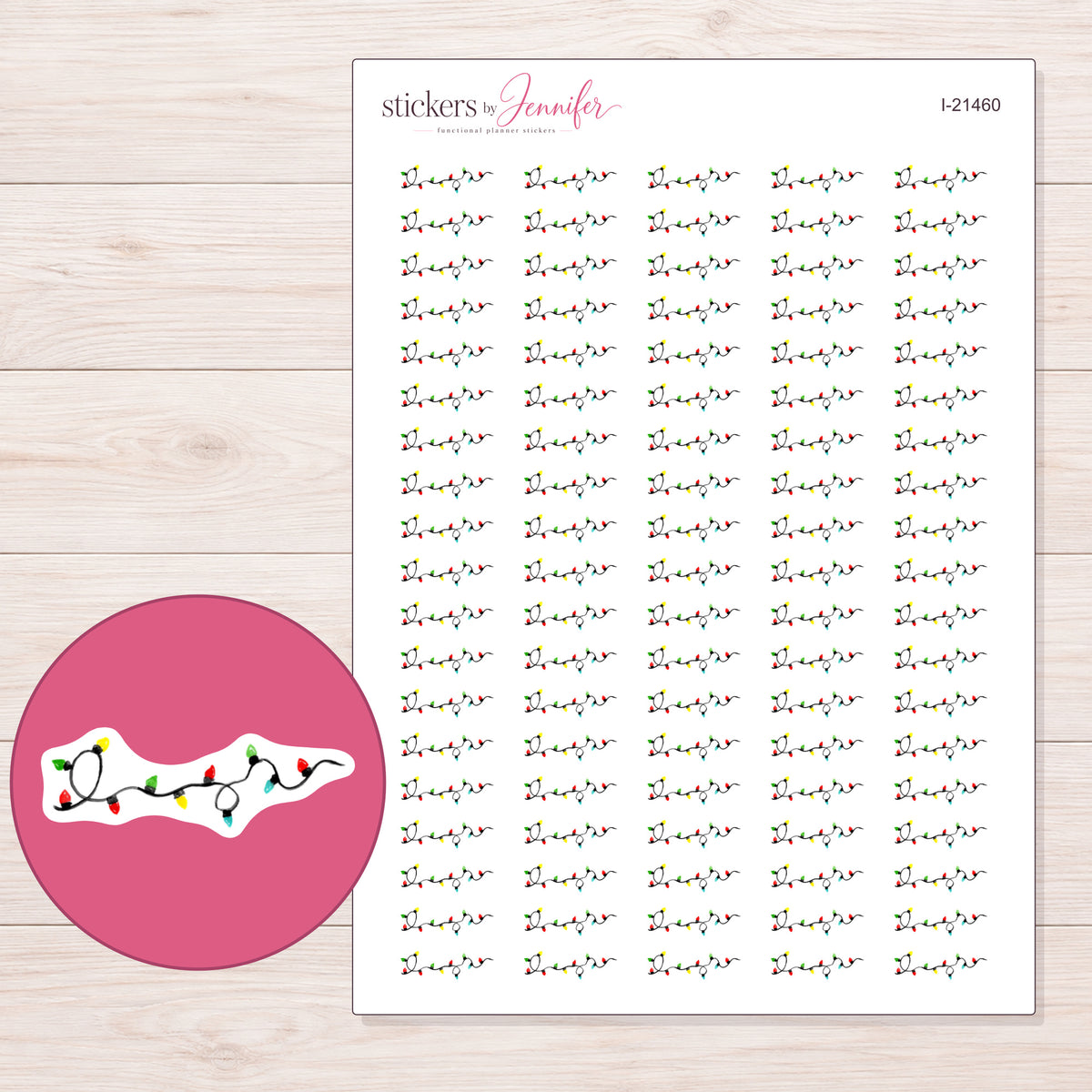 I-21460 planner sticker sheet with enlarged sticker detail