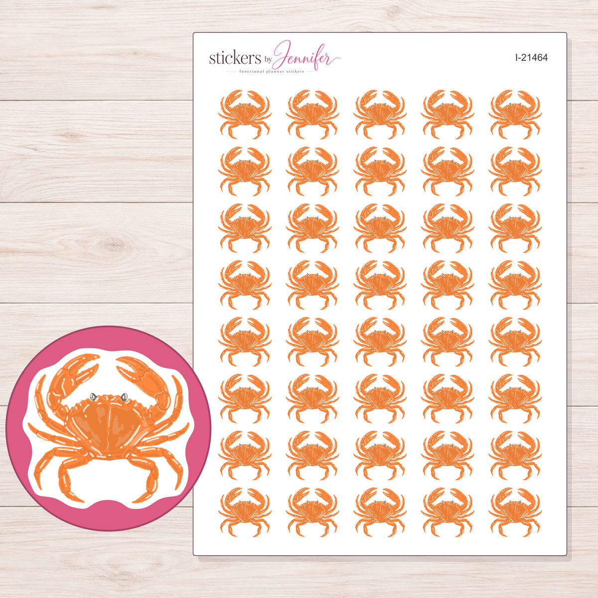 I-21464 planner sticker sheet with enlarged sticker detail