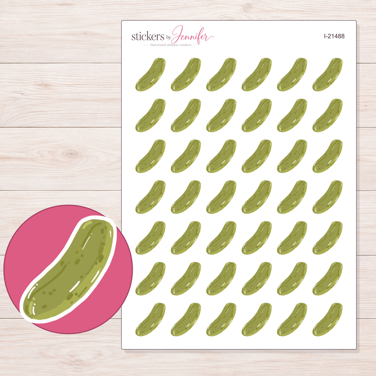 I-21488 planner sticker sheet with enlarged sticker detail