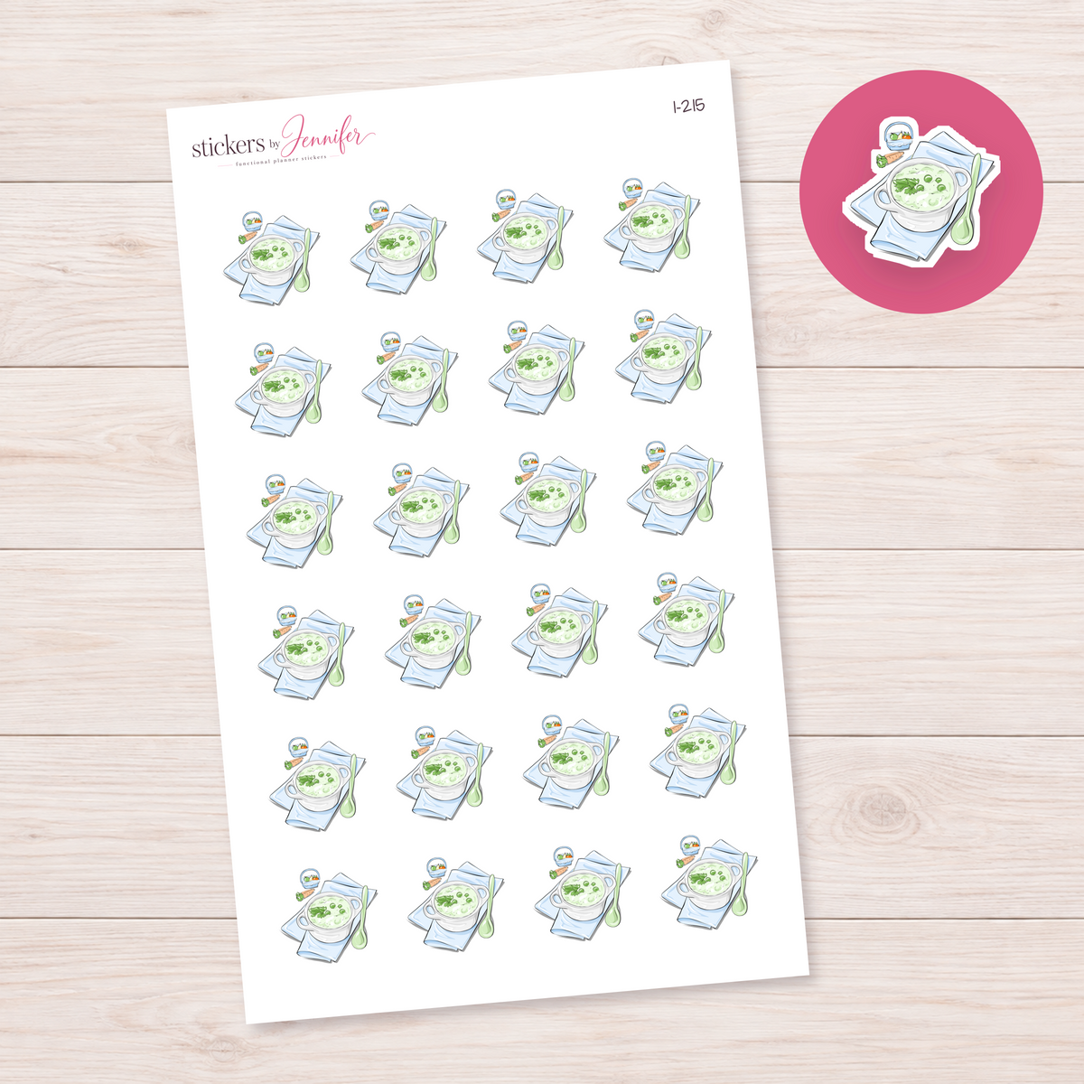 Soup Bowl Planner Stickers | I-215