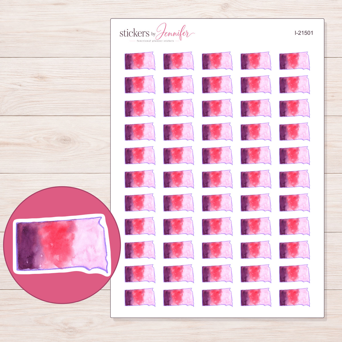 I-21501 planner sticker sheet with enlarged sticker detail