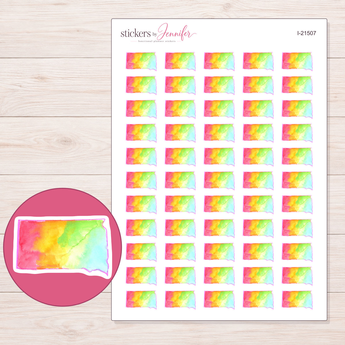 I-21507 planner sticker sheet with enlarged sticker detail