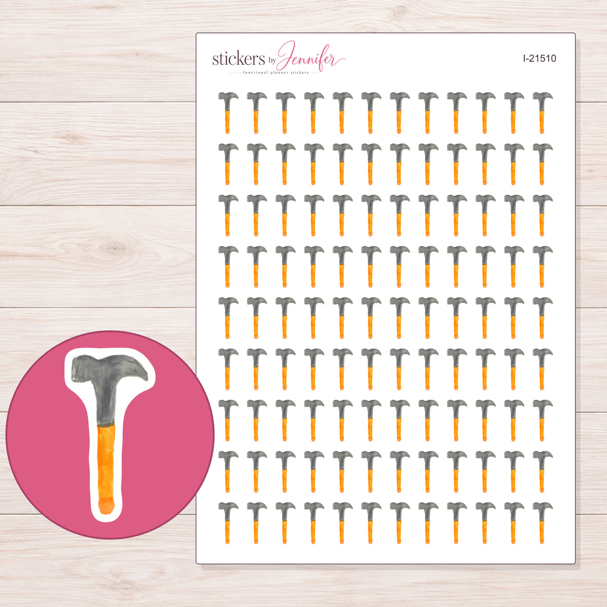 I-21510 planner sticker sheet with enlarged sticker detail