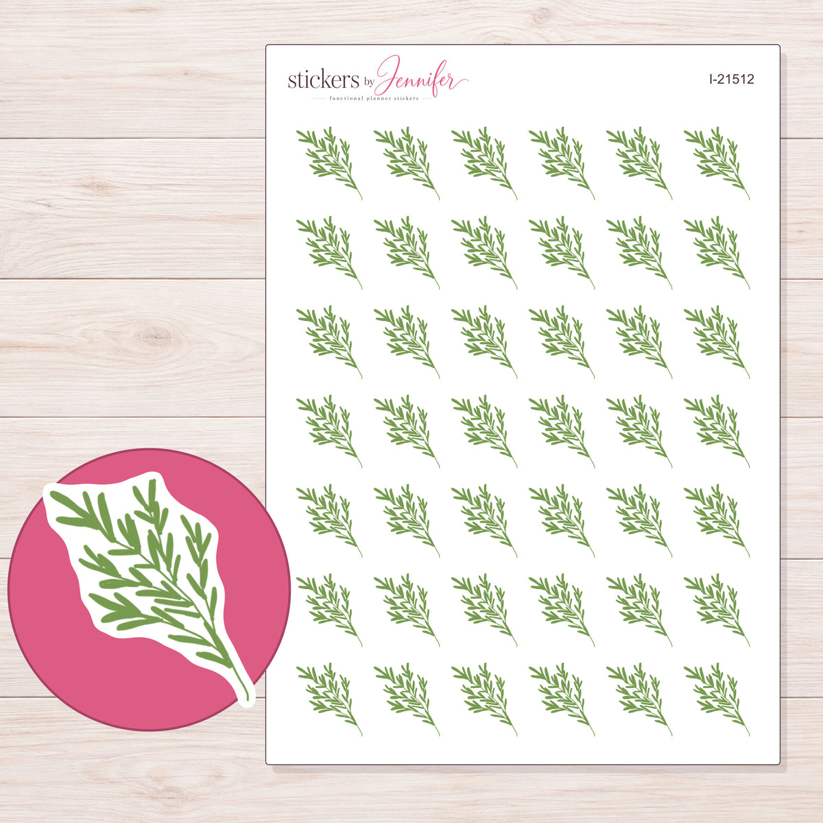 I-21512 planner sticker sheet with enlarged sticker detail