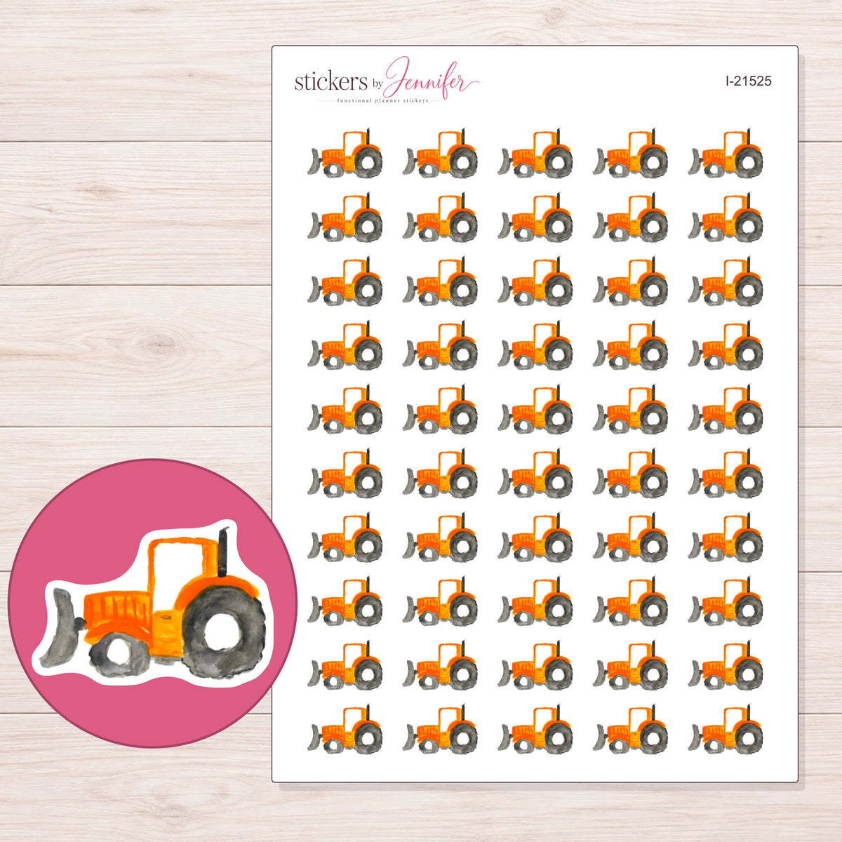 I-21525 planner sticker sheet with enlarged sticker detail