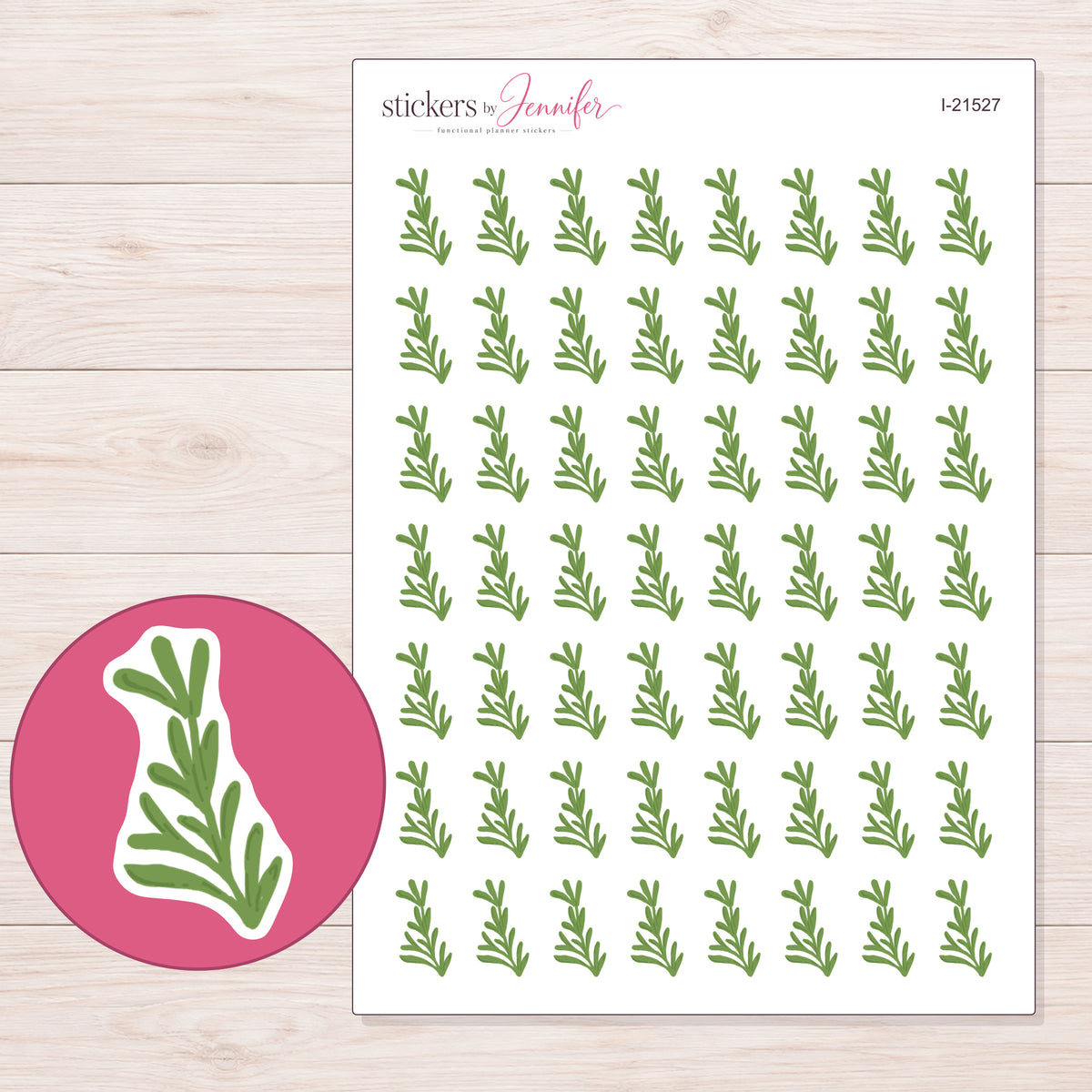 I-21527 planner sticker sheet with enlarged sticker detail