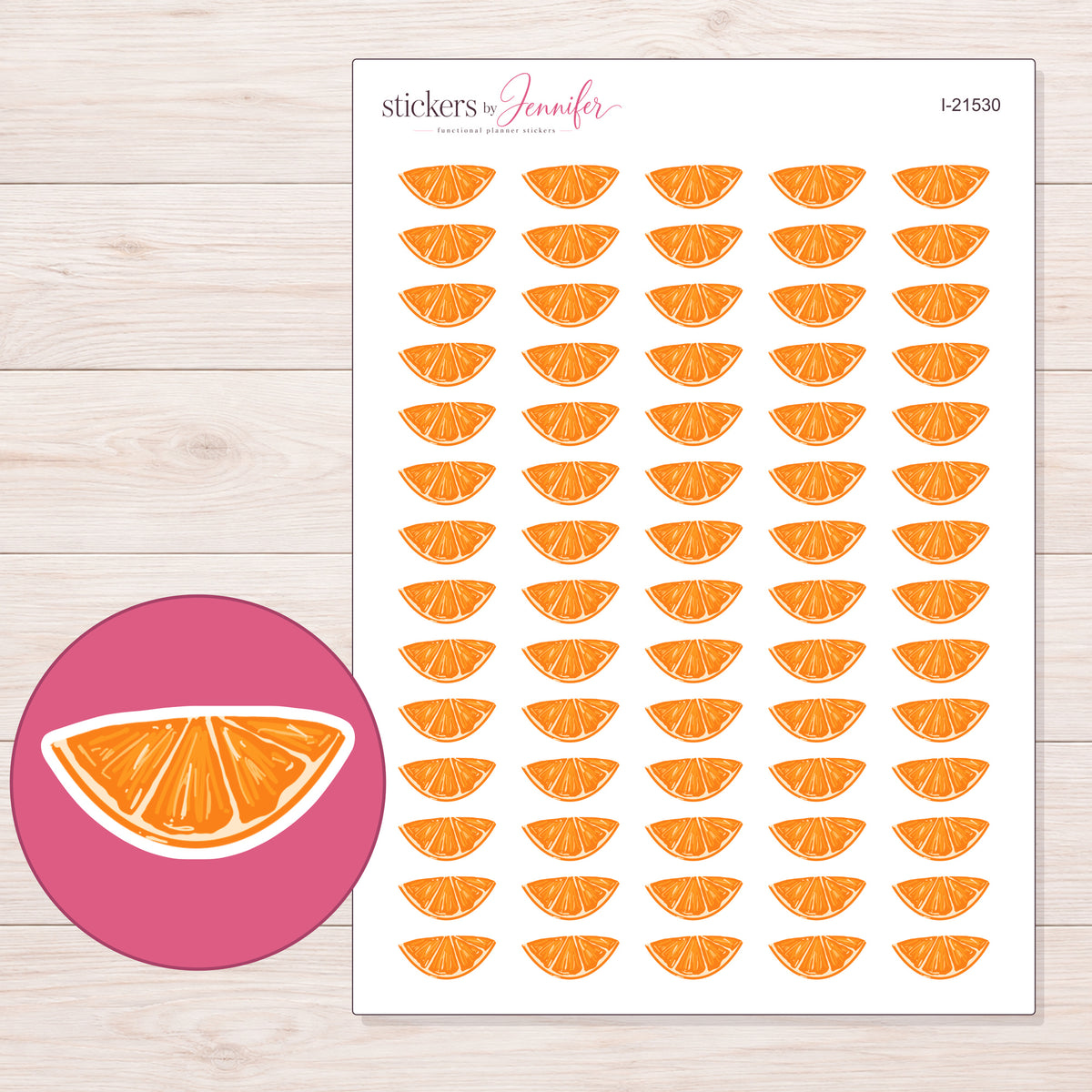 I-21530 planner sticker sheet with enlarged sticker detail