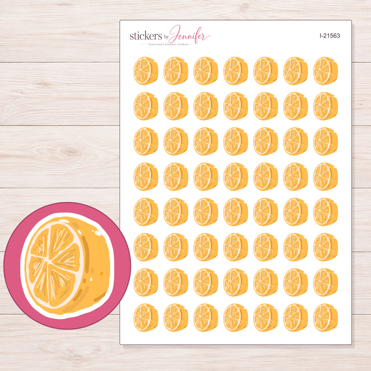 I-21563 planner sticker sheet with enlarged sticker detail