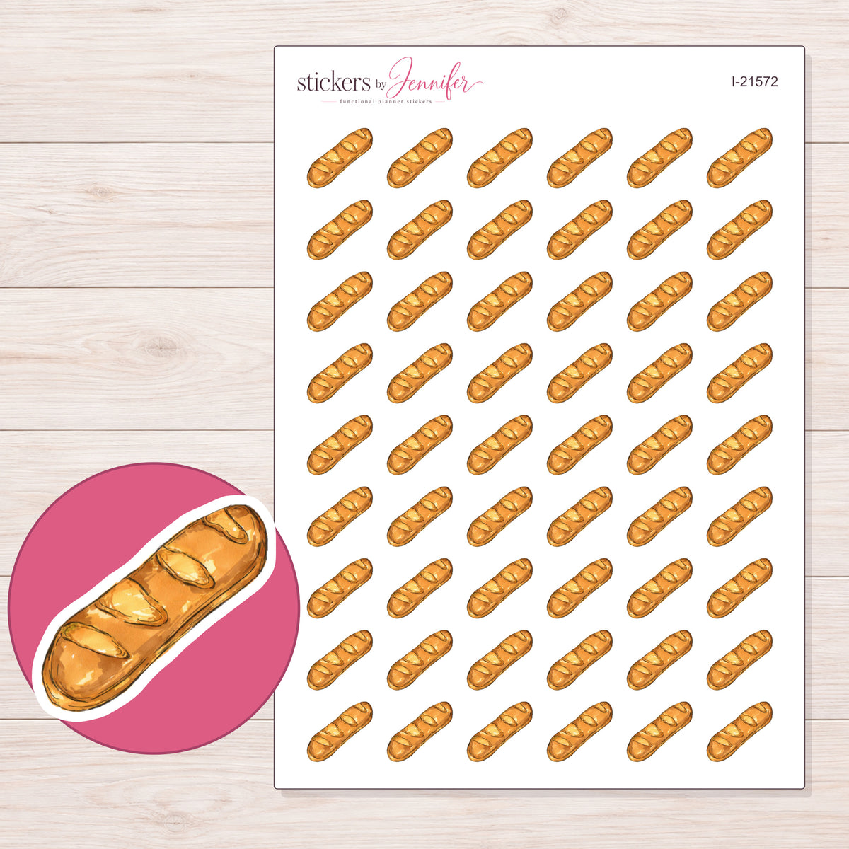I-21572 planner sticker sheet with enlarged sticker detail