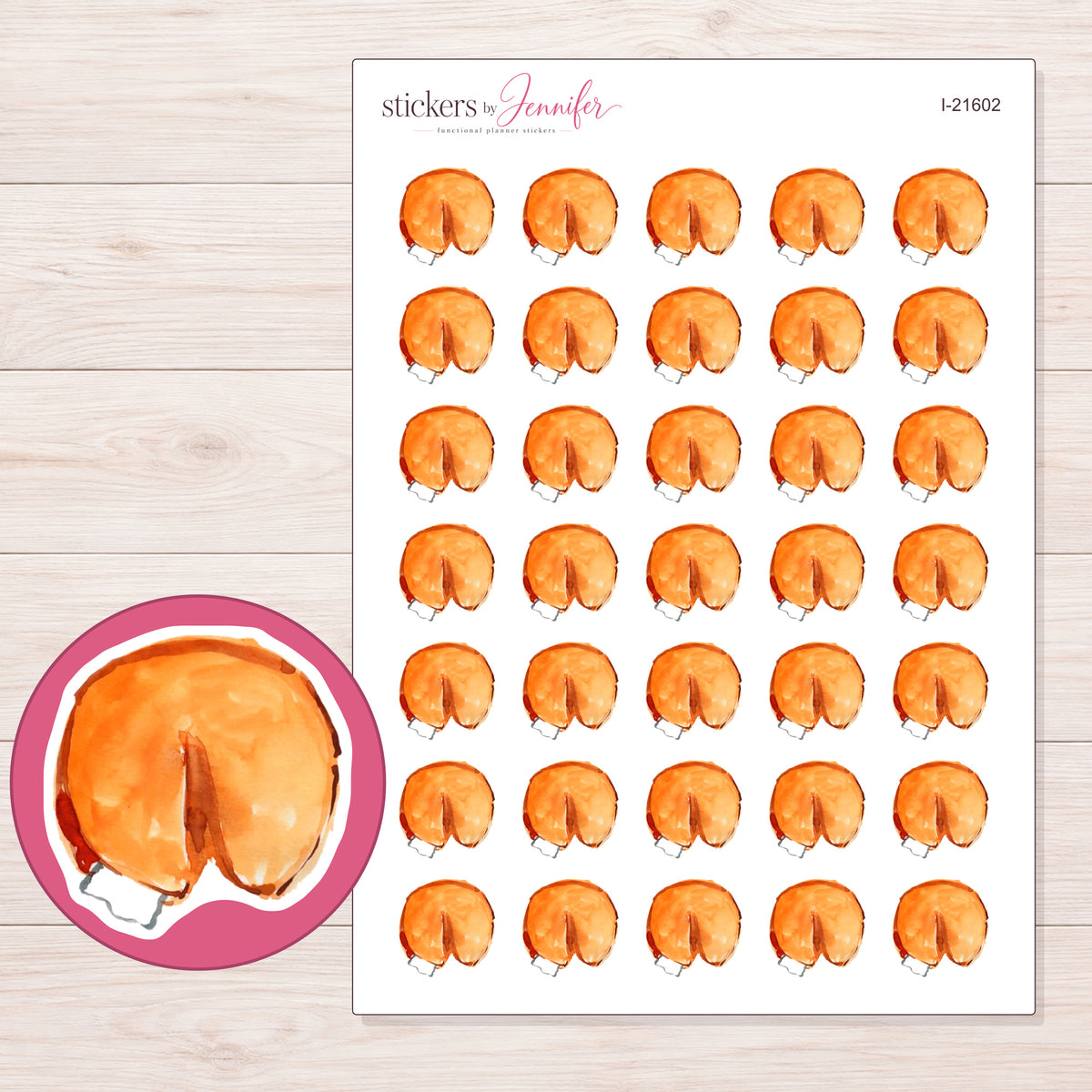 I-21602 planner sticker sheet with enlarged sticker detail