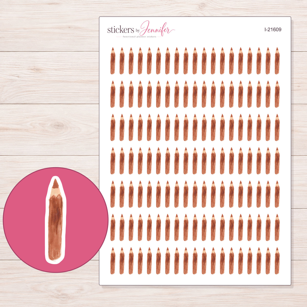 I-21609 planner sticker sheet with enlarged sticker detail