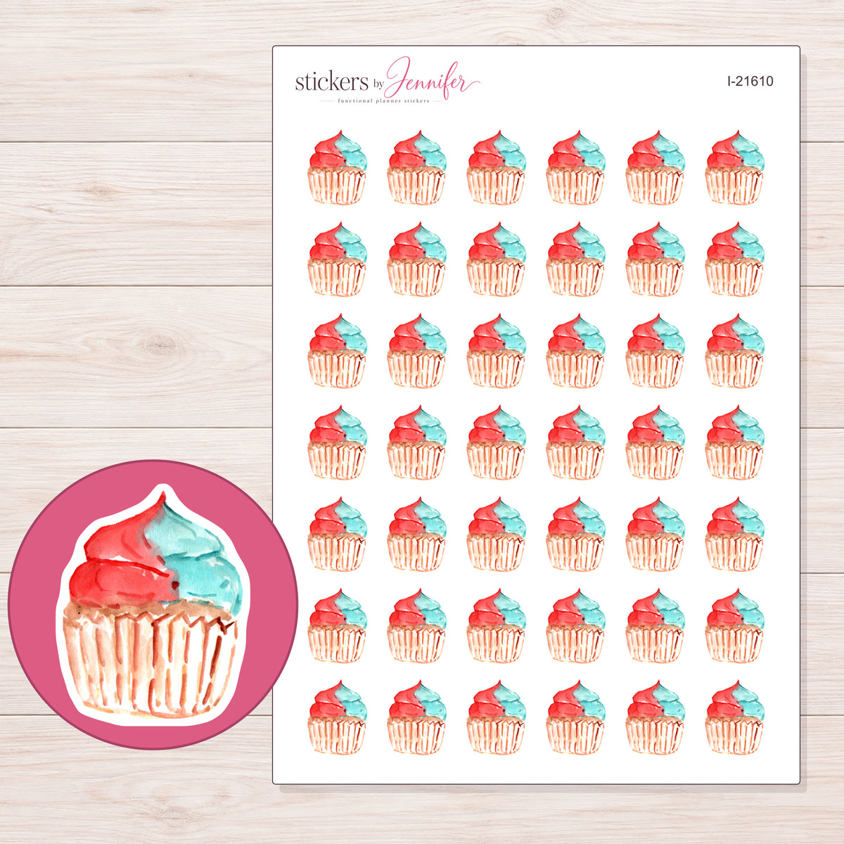 I-21610 planner sticker sheet with enlarged sticker detail